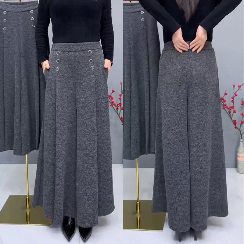 🤩【XL-4XL】Culottes de lână groasă și caldă😚pantaloni largi și elastici cu picior larg