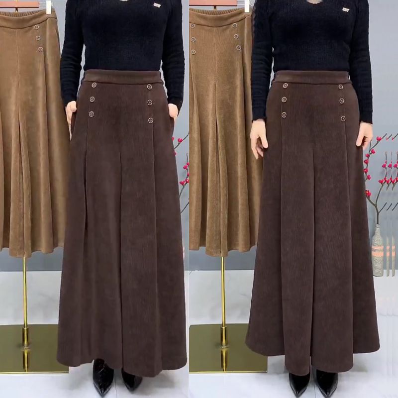 🤩【XL-4XL】Culottes de lână groasă și caldă😚pantaloni largi și elastici cu picior larg